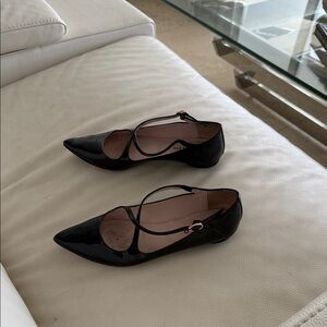 REPETTO PARIS Black Patent Leather criss cross Mary Jane Women's Flats
